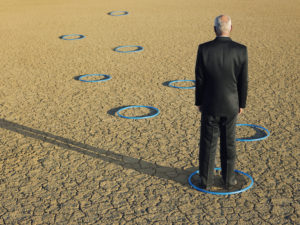 man standing inside a circle