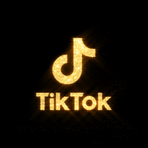 tiktok logo gold and black